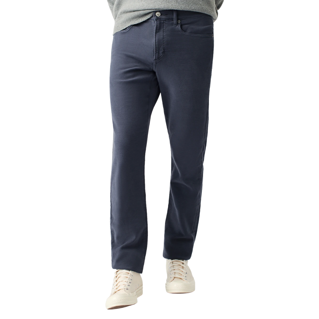 Faherty Stretch Terry 5 Pocket Pant in Navy