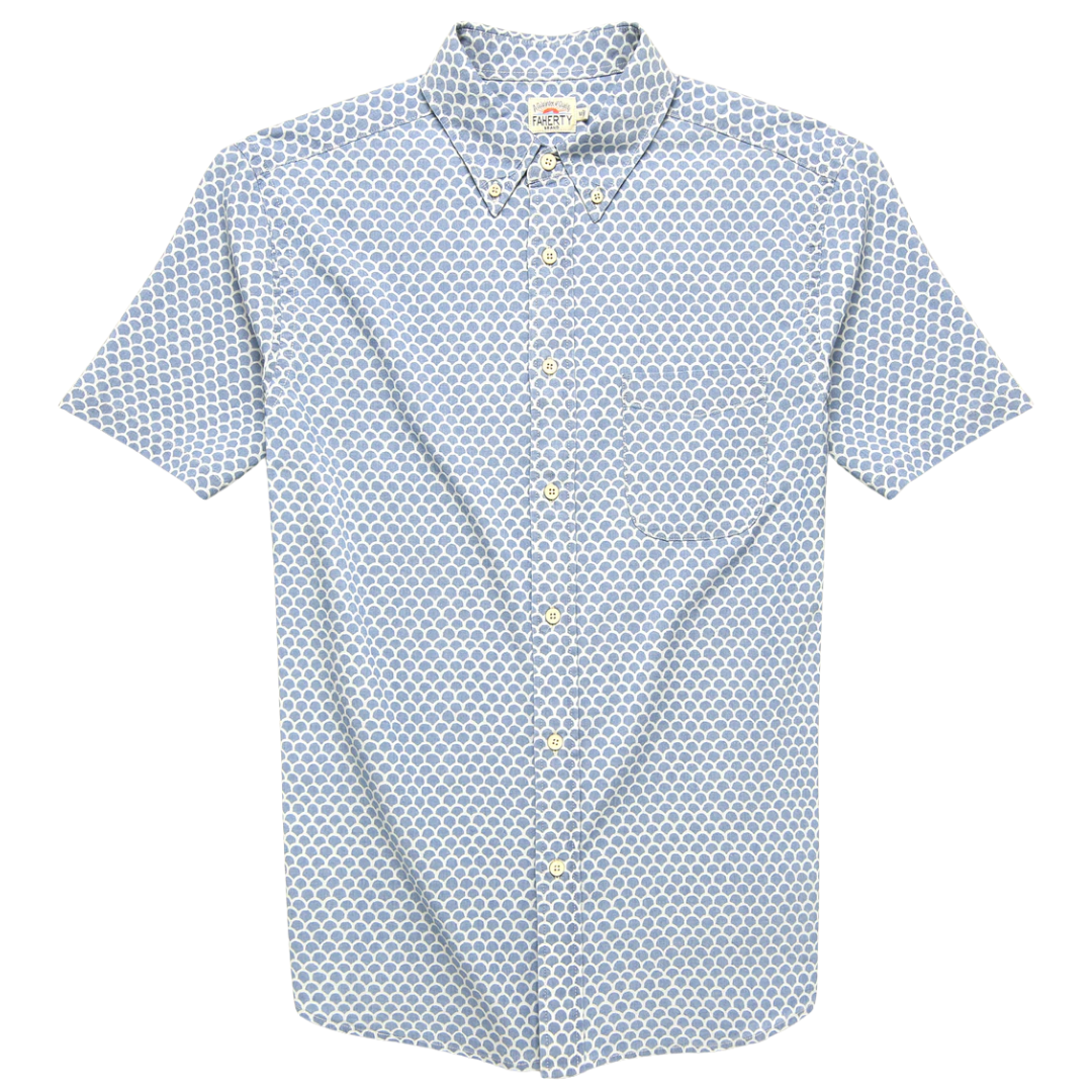 Faherty Playa SS Shirt in Fishscale Redux