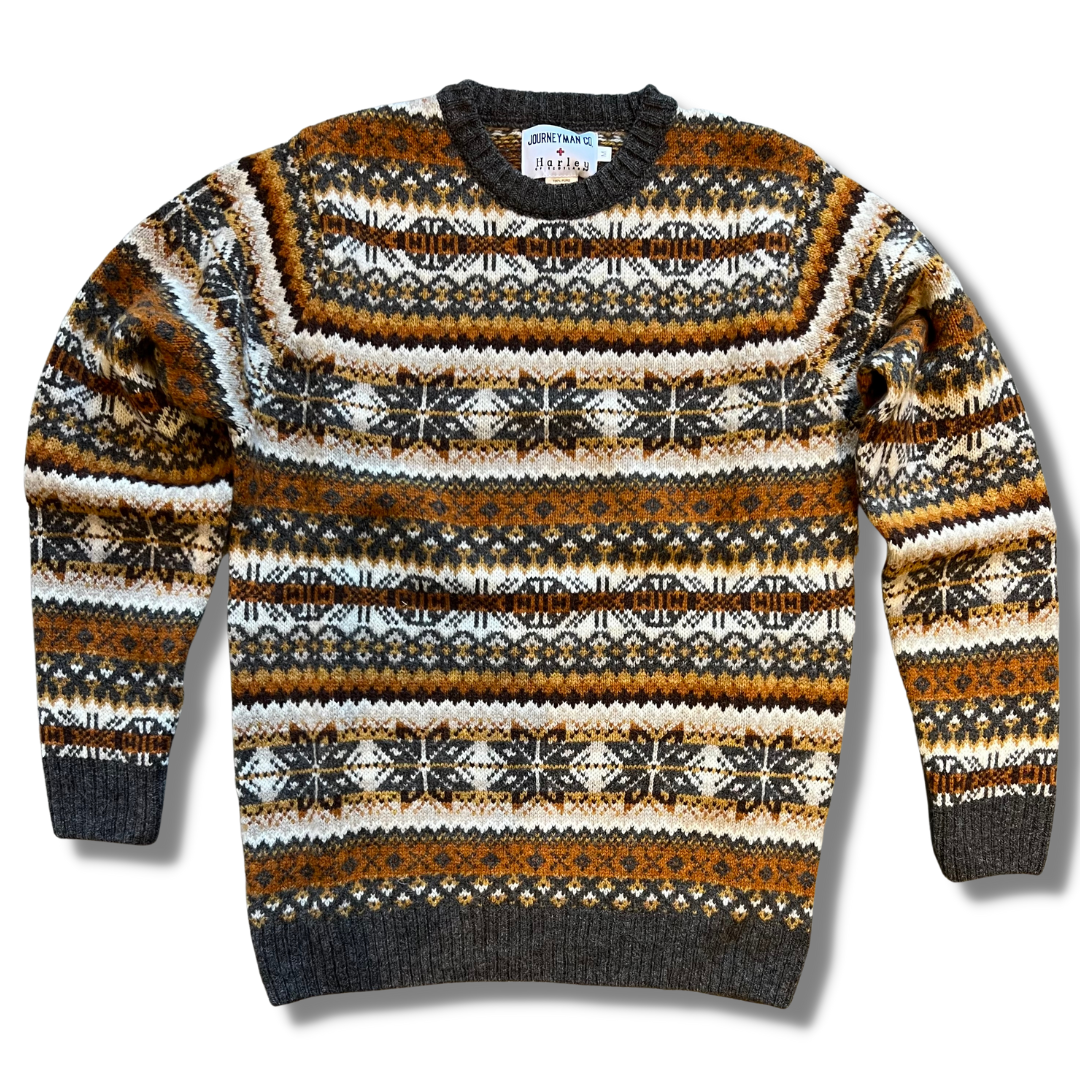 Journeyman Co. x Harley of Scotland Fair Isle Sweater in Elephant