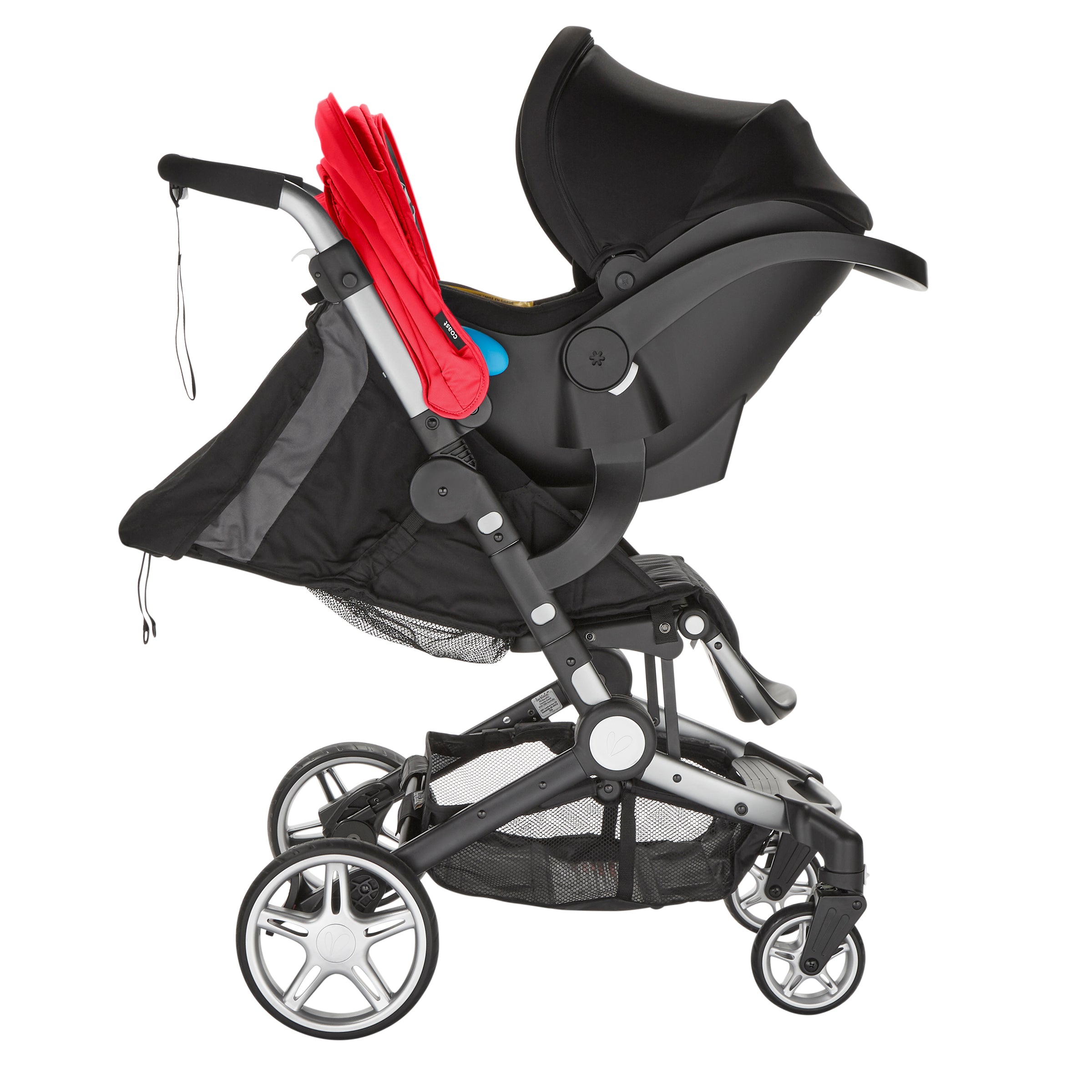 red and black travel system