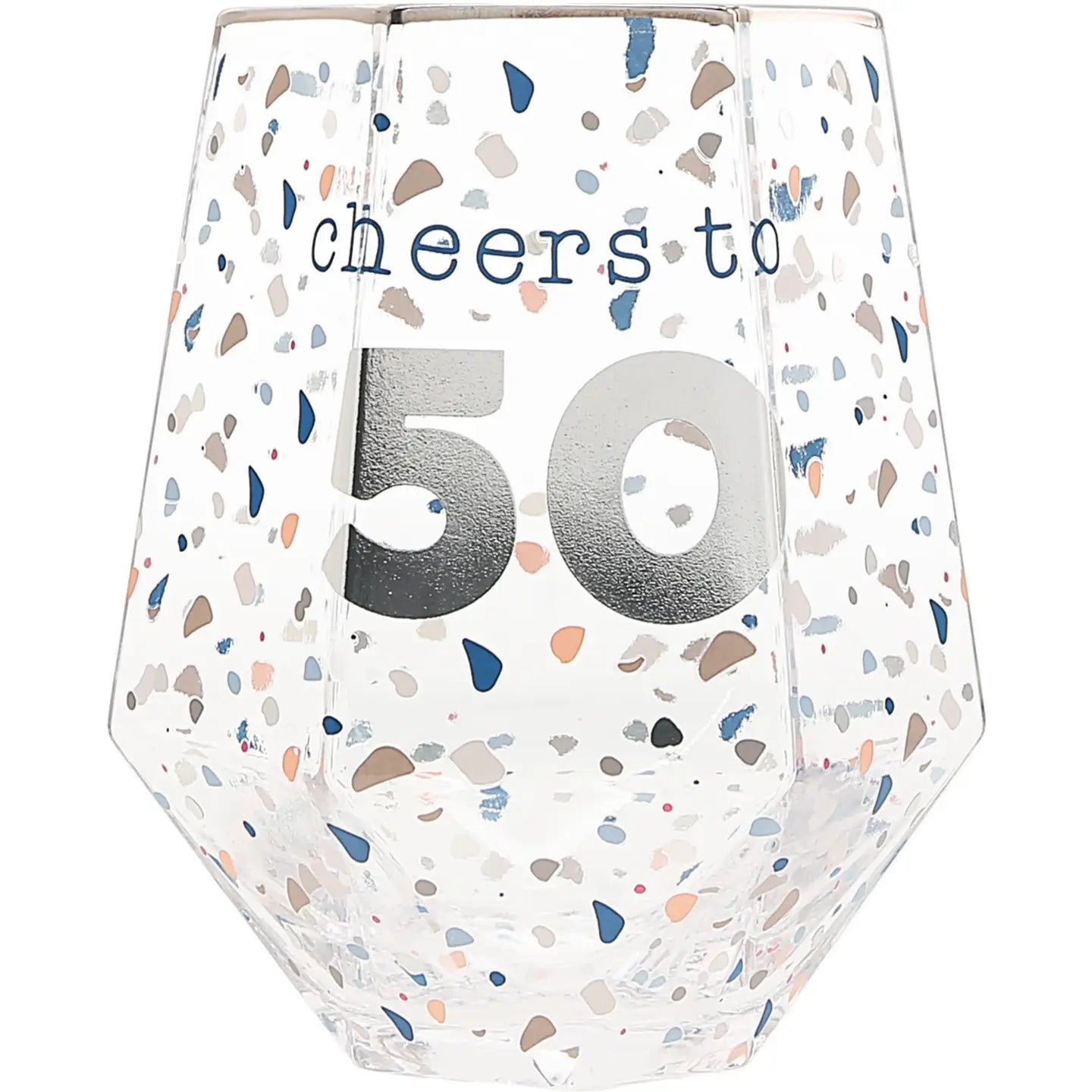 Cheers to 50 Geometric Glass