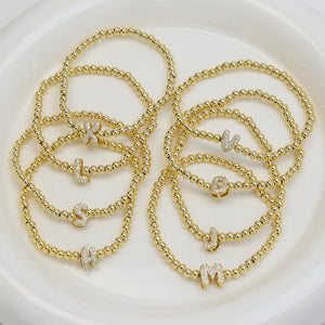 Pave Stretch Initial Bracelet - What A Girl Wants LI