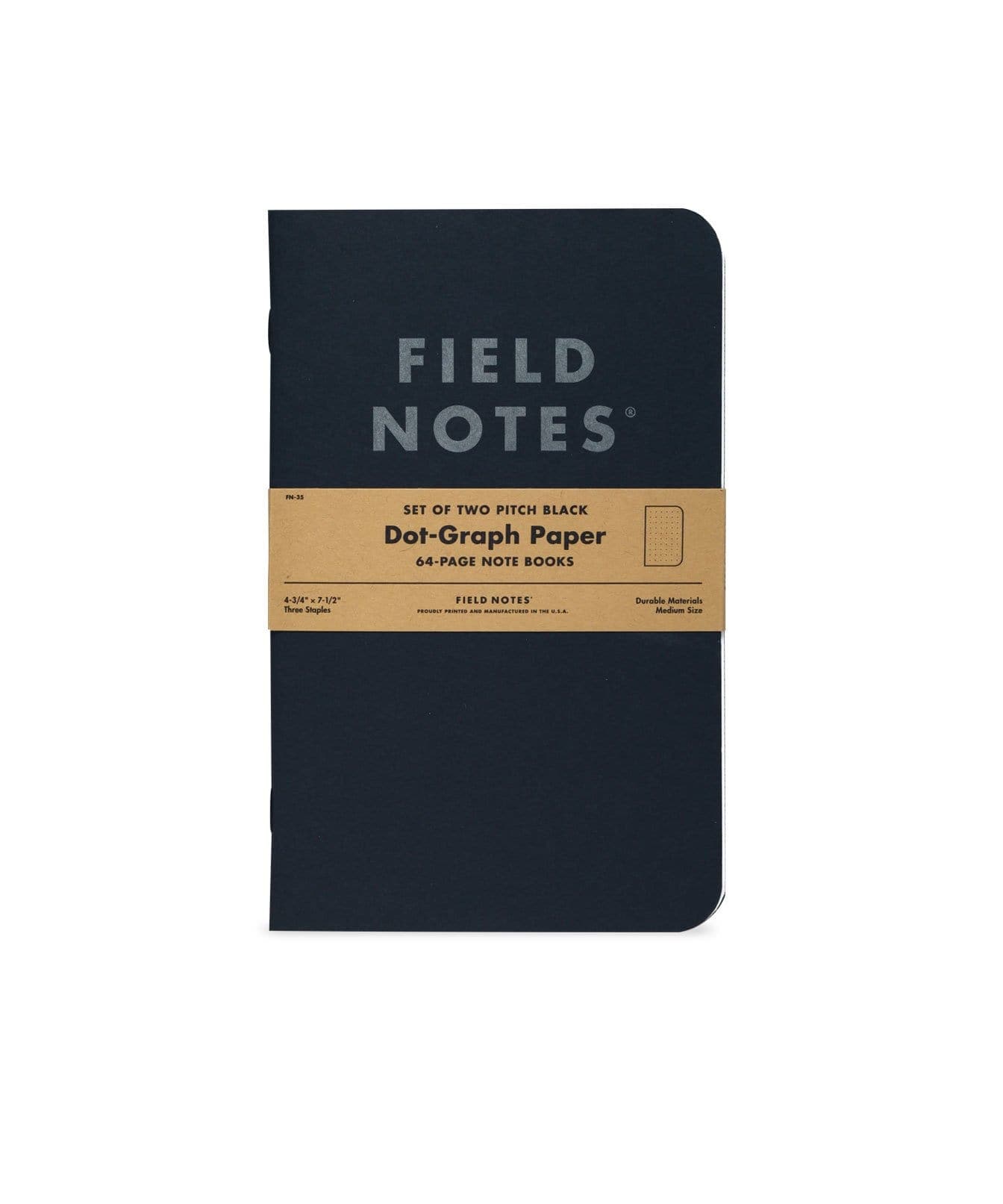 Field Notes | Pitch Black Notebook (Large) 2 pack - Mission Leather Co product image