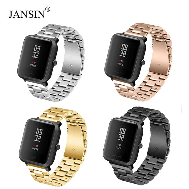Jansin Stainless Steel Strap For Xiaomi Huami Amazfit Bip Bit Pace Lit Watch Cart