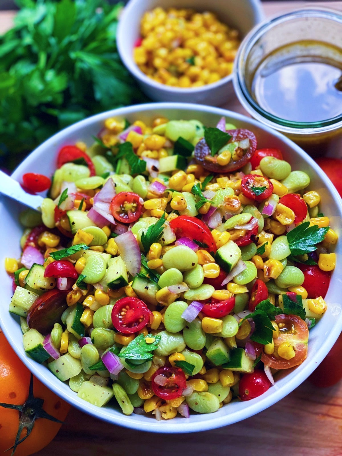 Summer Lima Bean & Roasted Corn Salad - Tasty As Fit