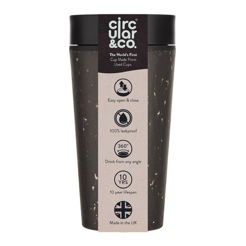 Circular & Co reusable 340ml coffee cup, made from recycled single-use paper cups