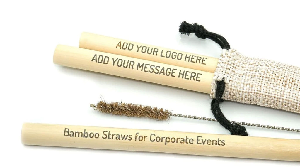 Sustainable Bamboo straws engraved with  a message