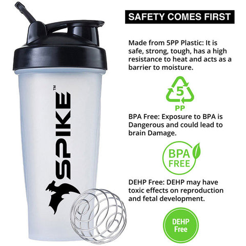 Spike Protein Shaker Bottle 700ml (Clear) - Spikefitness