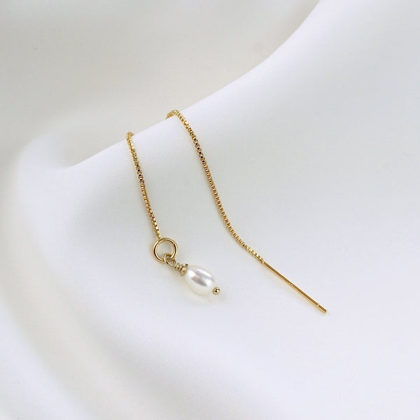 Gold Filled Small Pearl Earthread - Primrose Jewellery