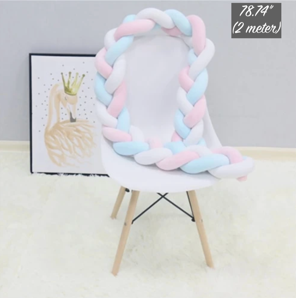 Plush Braided Safety Child Bed Baby Crib Bumper Ooila