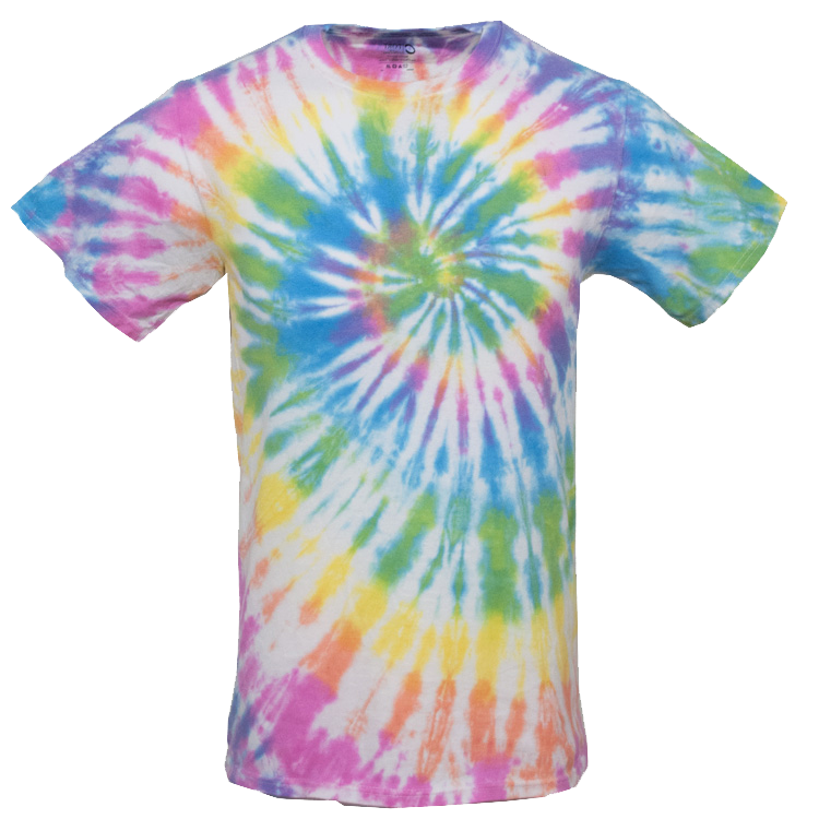 SHORT SLEEVE SPIRAL MULTI TIE DYED T-SHIRT – USA TIEDYE COMPANY