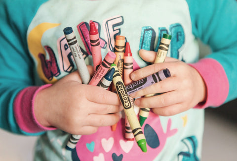 Regular crayons can be hard to hold for a toddler and present a choking hazard.