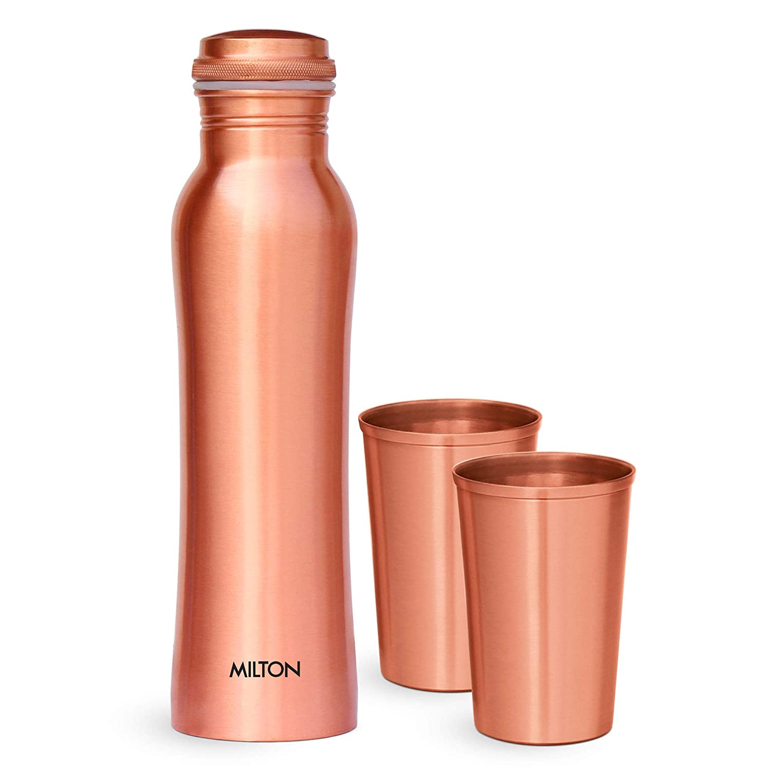 Milton Copper Water Bottle With Glass Gift Set For Ayurvedic Benefits Kitchenbuff