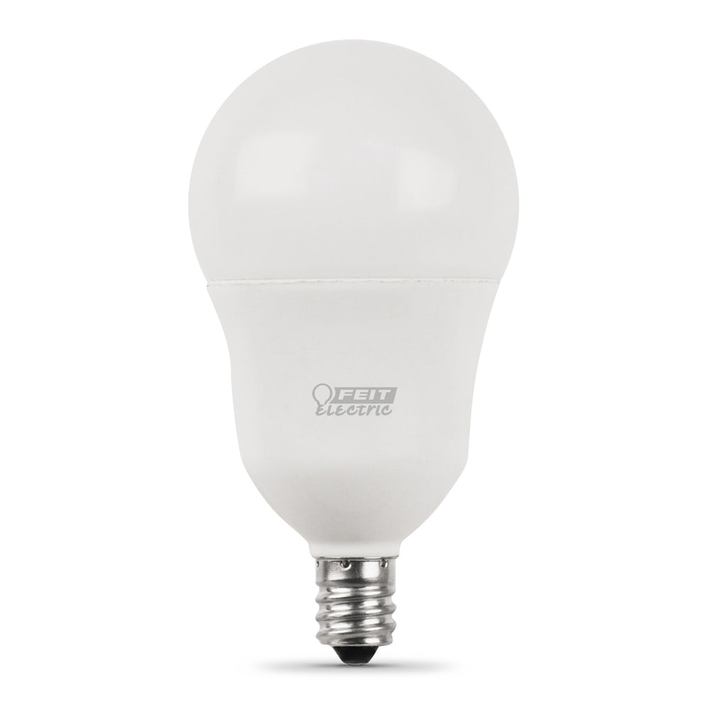 Feit Electric LED A15 60W Equivalent, 800 Lumens, Filament White Glass, Candelabra, 2700K 2 Pack, CEC Compliant Bulb (BPA1560C/927CA/2)
