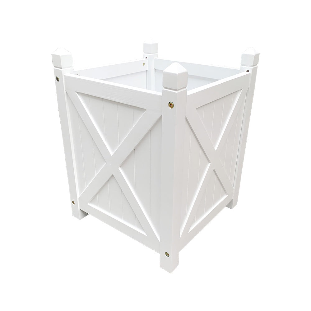 Hamptons Square Wooden Planter Box - White – The French Villa