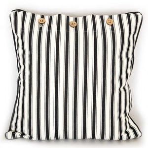 Attic Stripe Cushion 40x40cm - Black & White Homewares nz