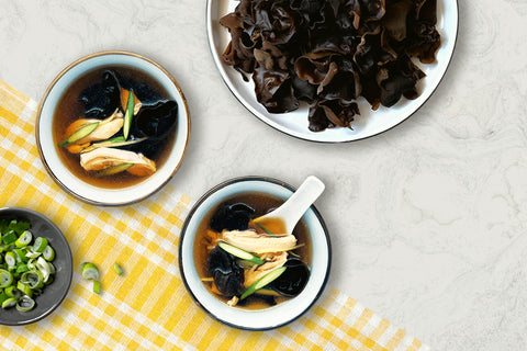 Hot and Sour Soup with Soeos Dried Wood Ear Mushrooms