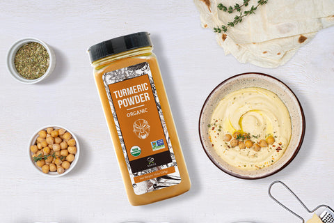 Hummus with Soeos Organic Turmeric Powder