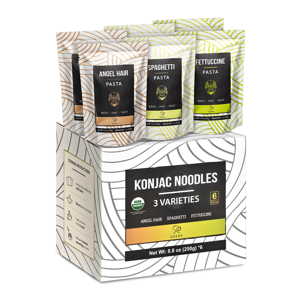 Konjac Noodles, 52. 8 oz (8.8 oz*6), 6 Pack Soeos