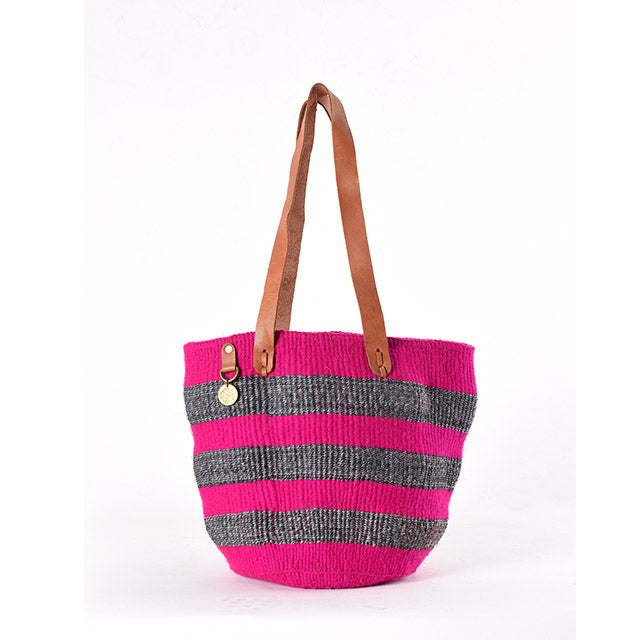 striped tote bag