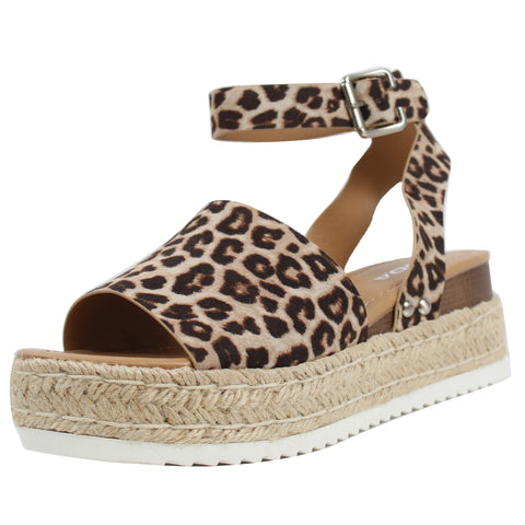 soda brand leopard sandals