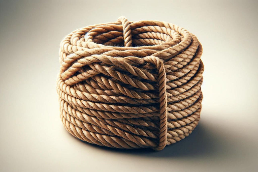 Coiled rope made from Cannabis Ruderalis fibers