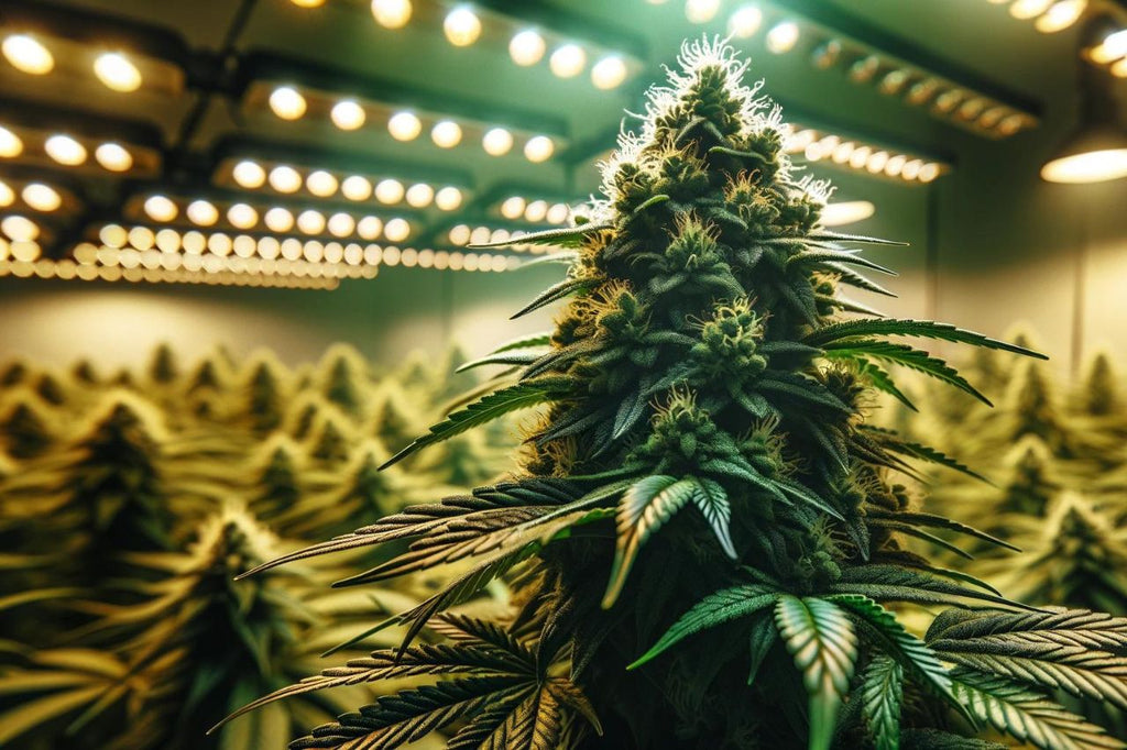 Indoor Cannabis indica cultivation