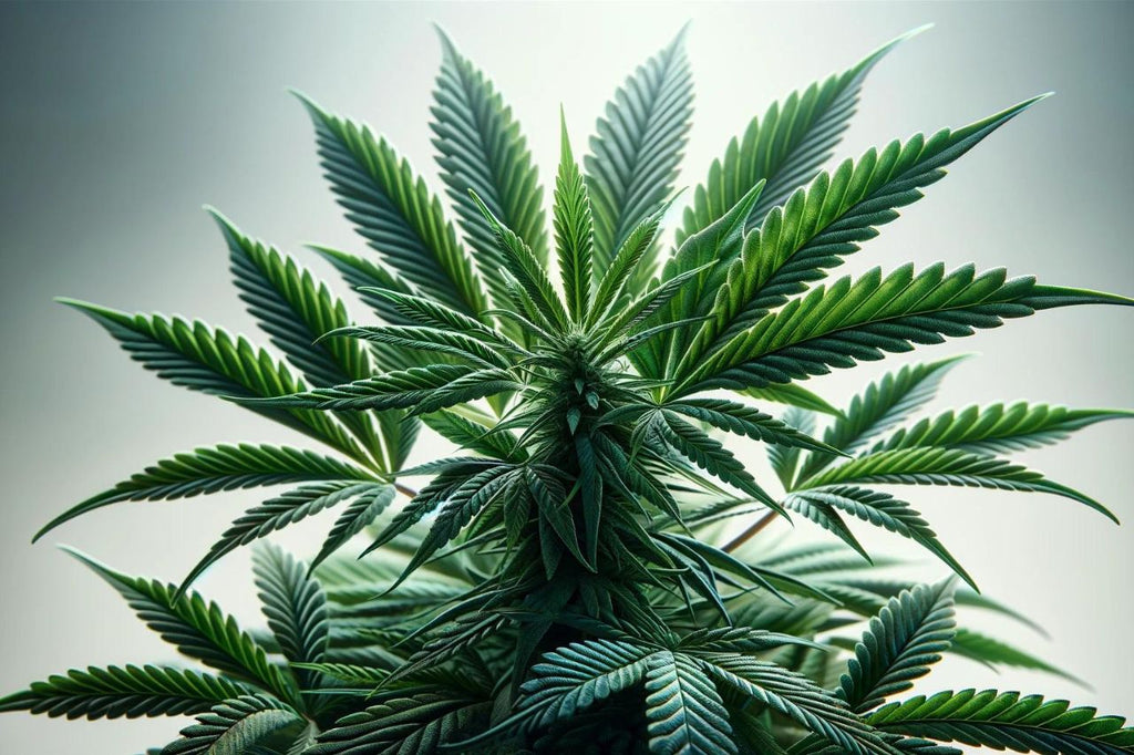 Lush, green Cannabis Ruderalis plant close-up
