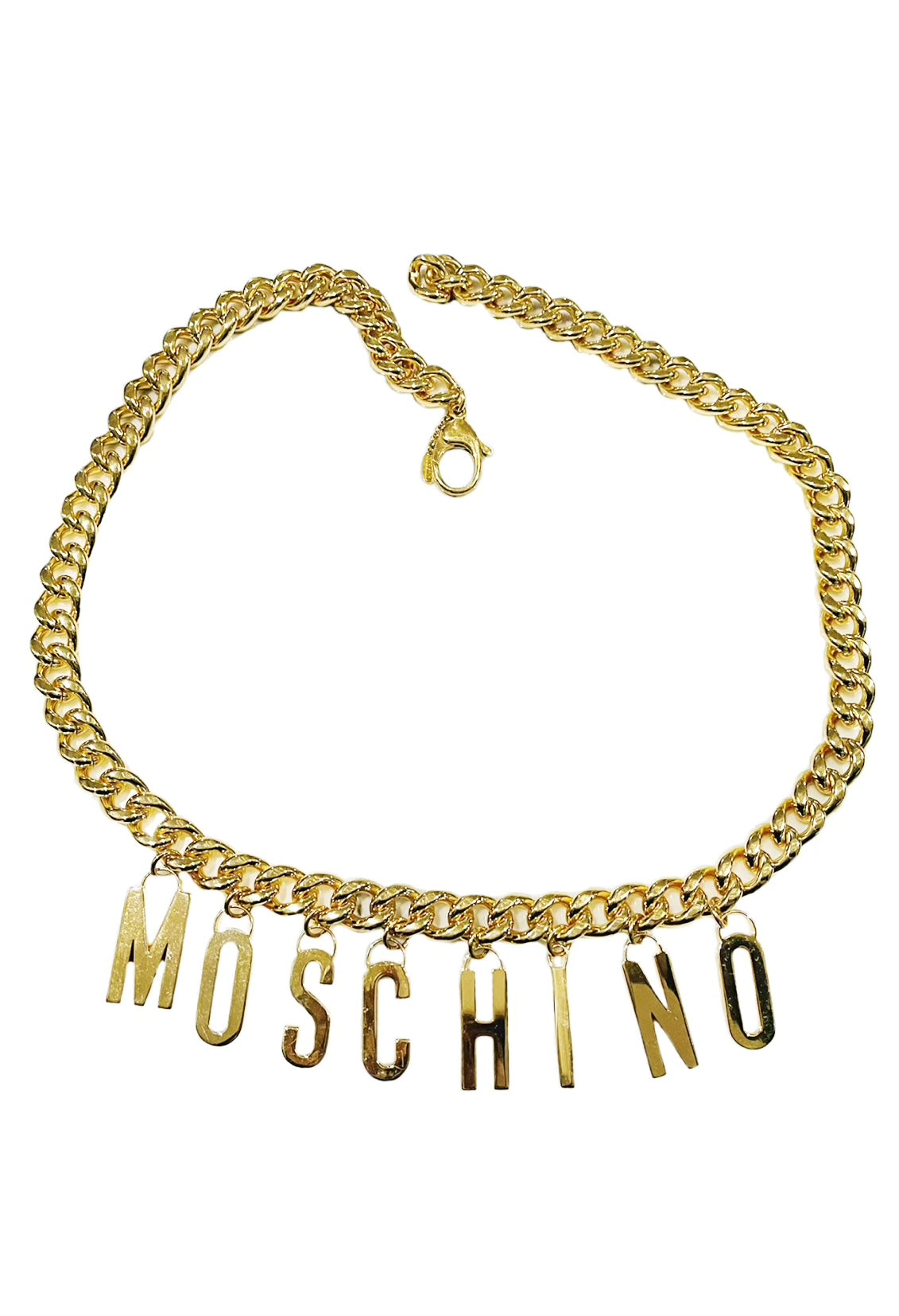 moschino gold chain belt