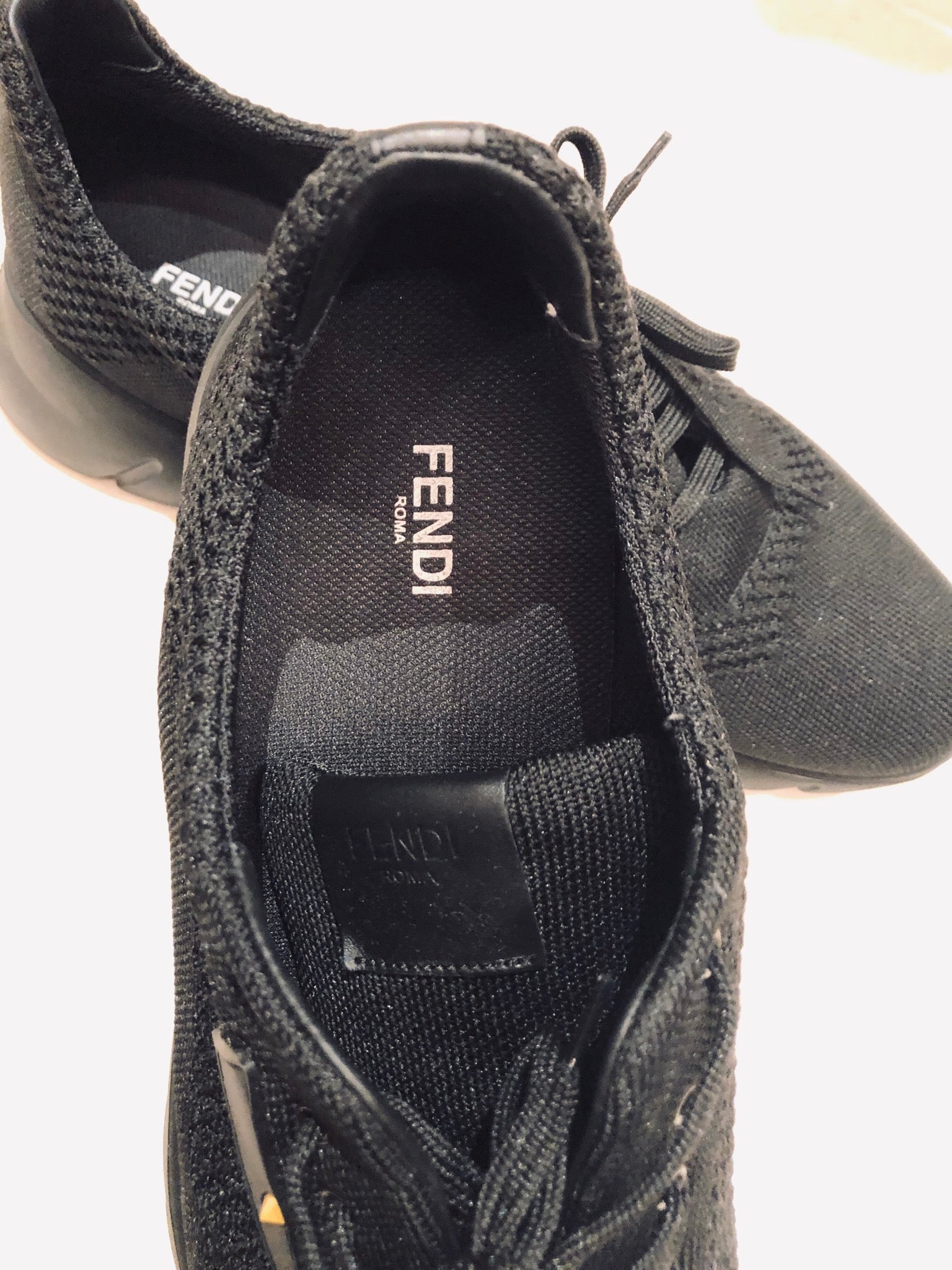 fendi black fabric sneakers