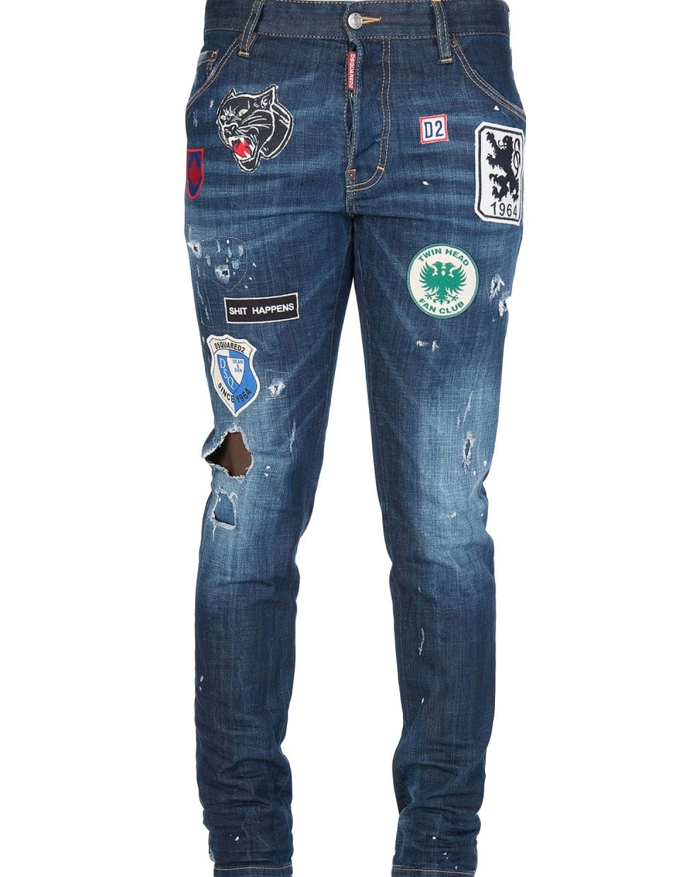 dsquared2 jeans leather patch