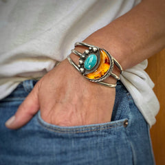 Baltic Amber Turquoise Cuff