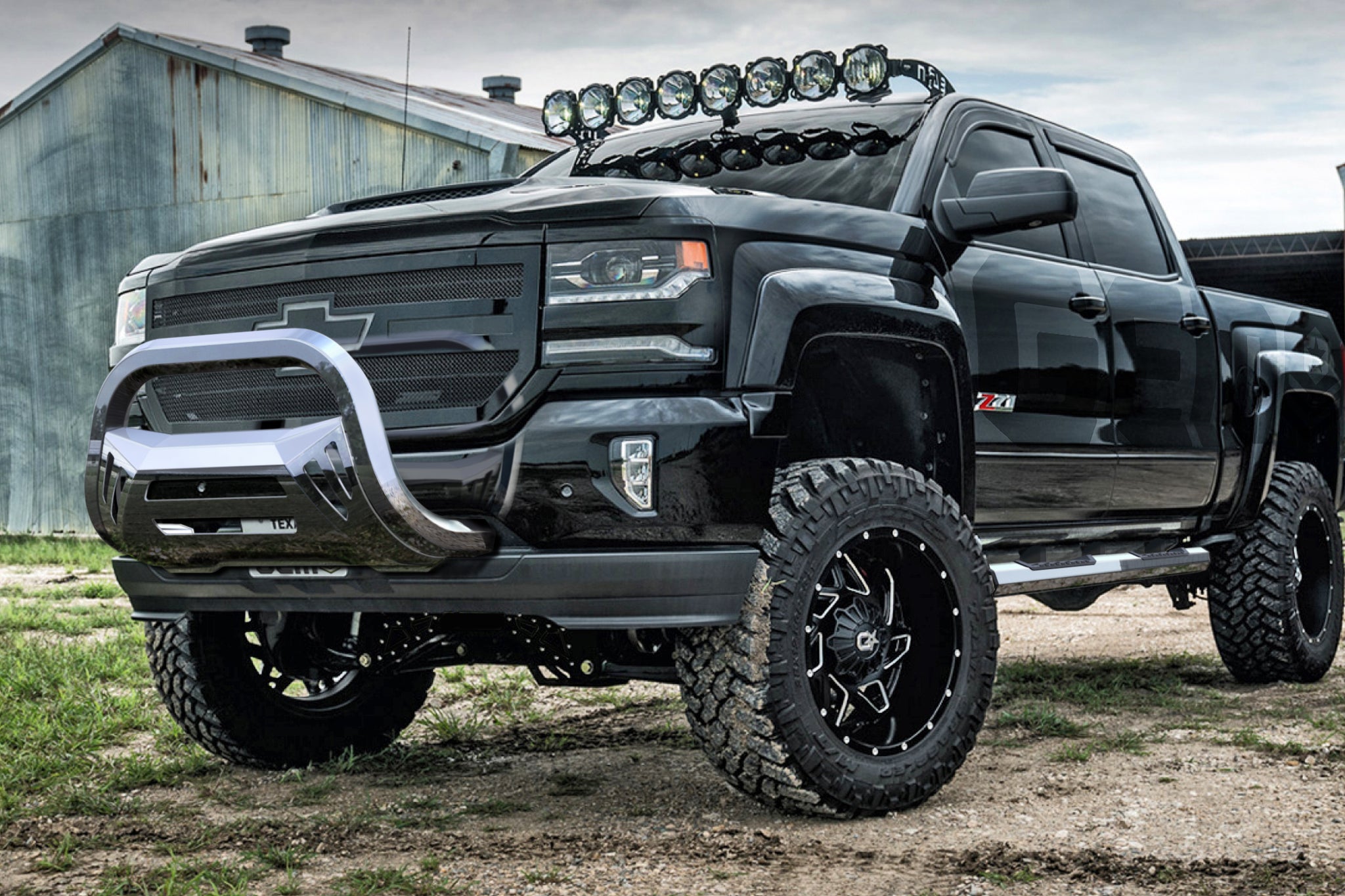 Black Bull Bar For Chevy Silverado