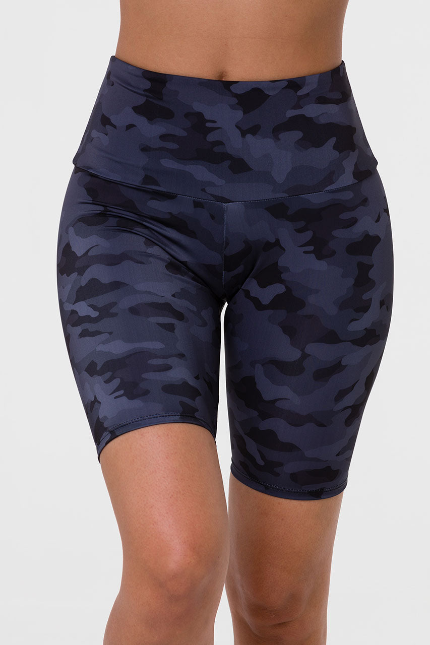 black camo biker shorts