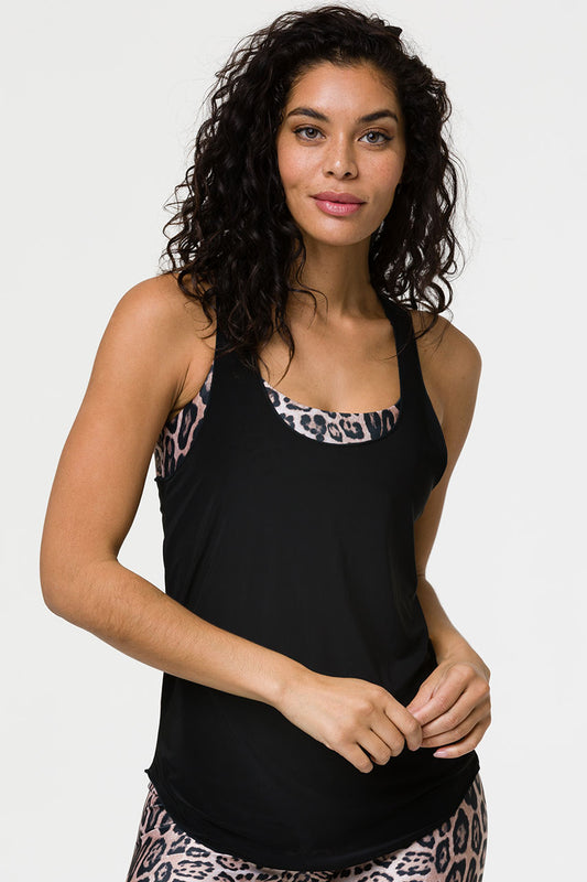 Glossy Flow Tank Top - Black | Onzie 