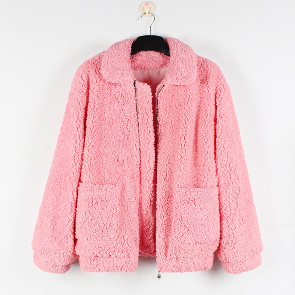 pink sherpa jacket