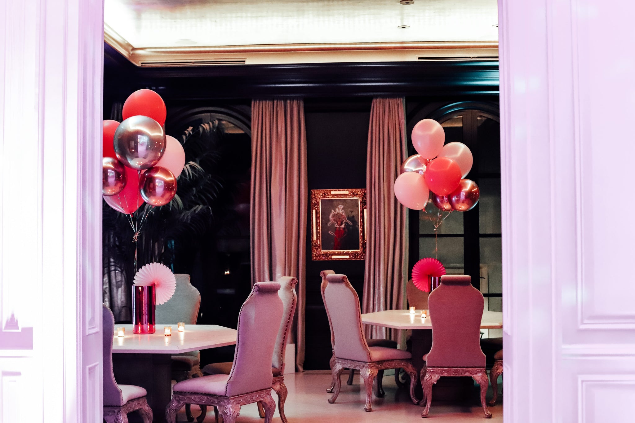 Pink Helium Balloon Bundle for Fabulous 50th birthday by Revelry Goods