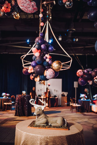 Hand painted avant garde balloon chandelier by revelry goods