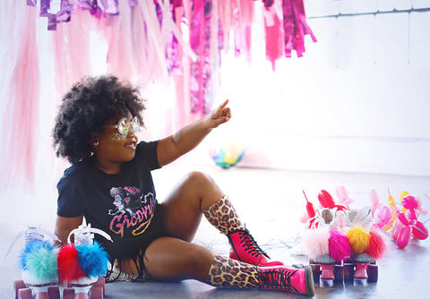 disco party photo shoot by iridescent photography in houston, tx with revelry goods