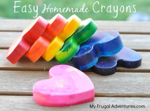 Heart shaped upcycled crayons