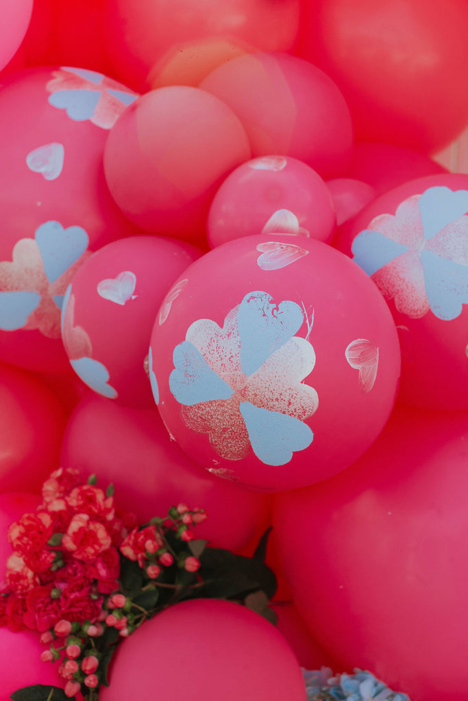 Hand painted Valentine's Balloon installation in Houston, TX by Revelry Goods