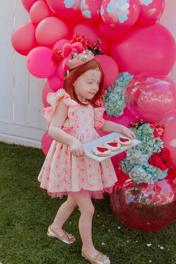 Pink Valentine's cookies with hand painted pink balloons by Revelry Goods