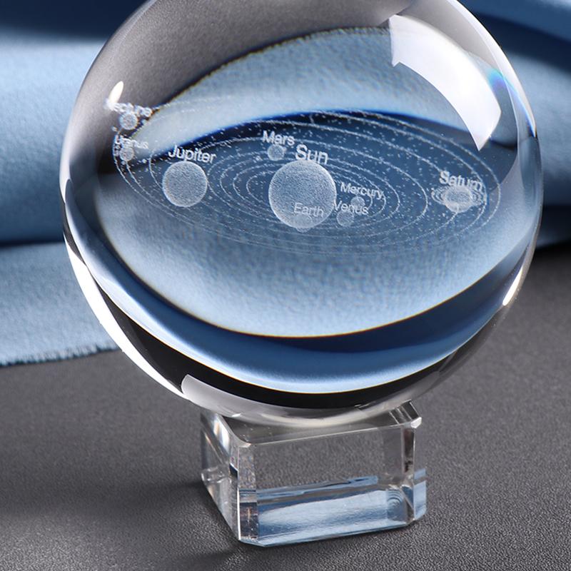 3d Solar System Miniature Model Glass Globe Crystal Ball