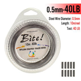ICERIO 10m Anti Corrosion Nylon Coated 7 Strands Steel Weave Wire 5lb~200lb Rigs Jigging Lures Fishing Leader Line