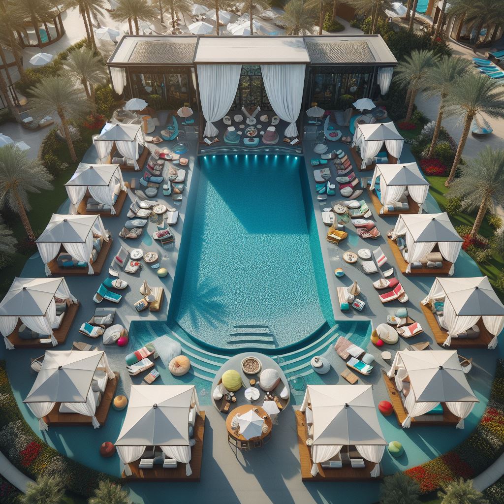 resort pool cabanas customers use a wi-fi paging system to page staff when they want to order food or drinks. 