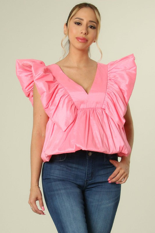 "Tea Time" Ruffle Sleeve - Pink