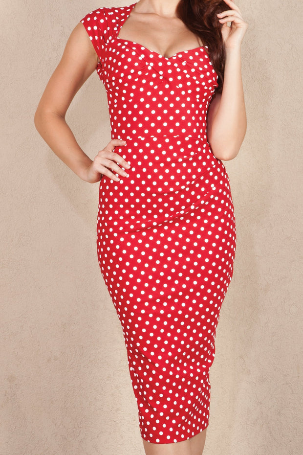 fitted polka dot dress