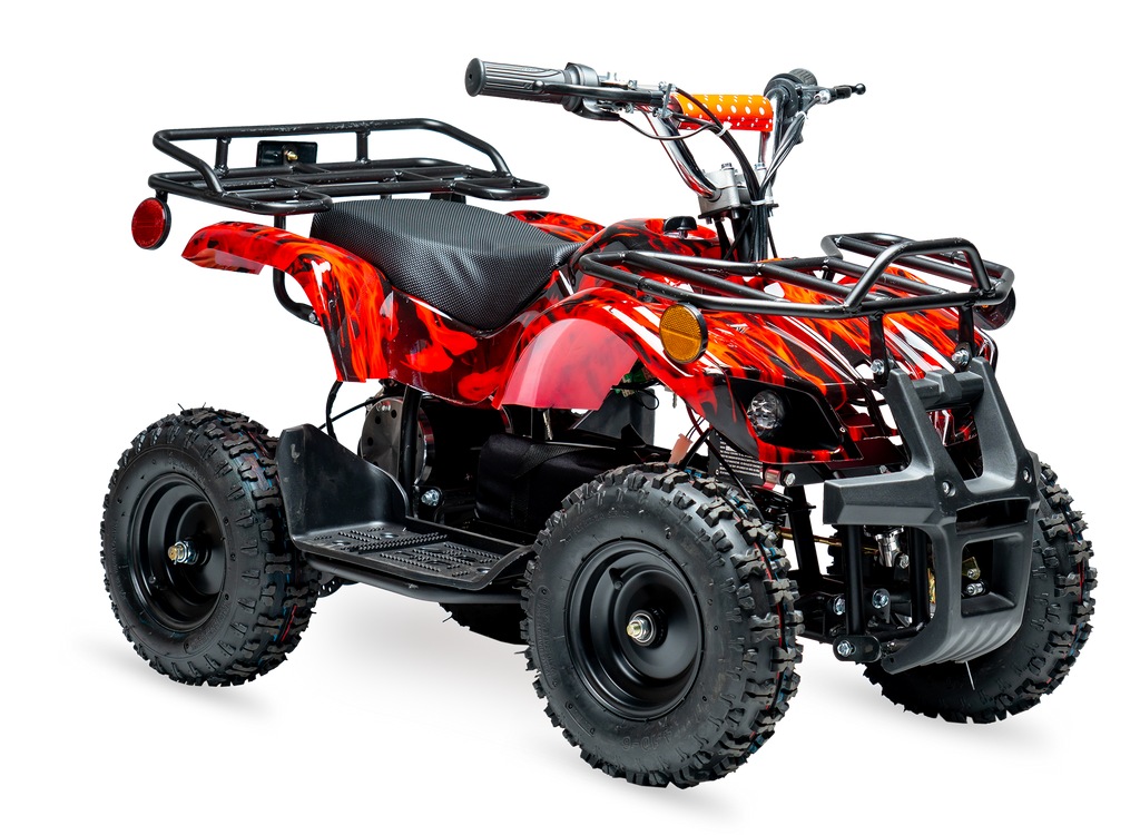 eQuad X Inferno Red 800W Utility ATV 4 Wheeler for Kids – Rosso Motors