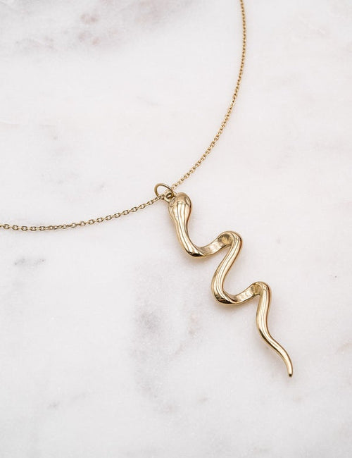 Collar: Charm serpiente dorada