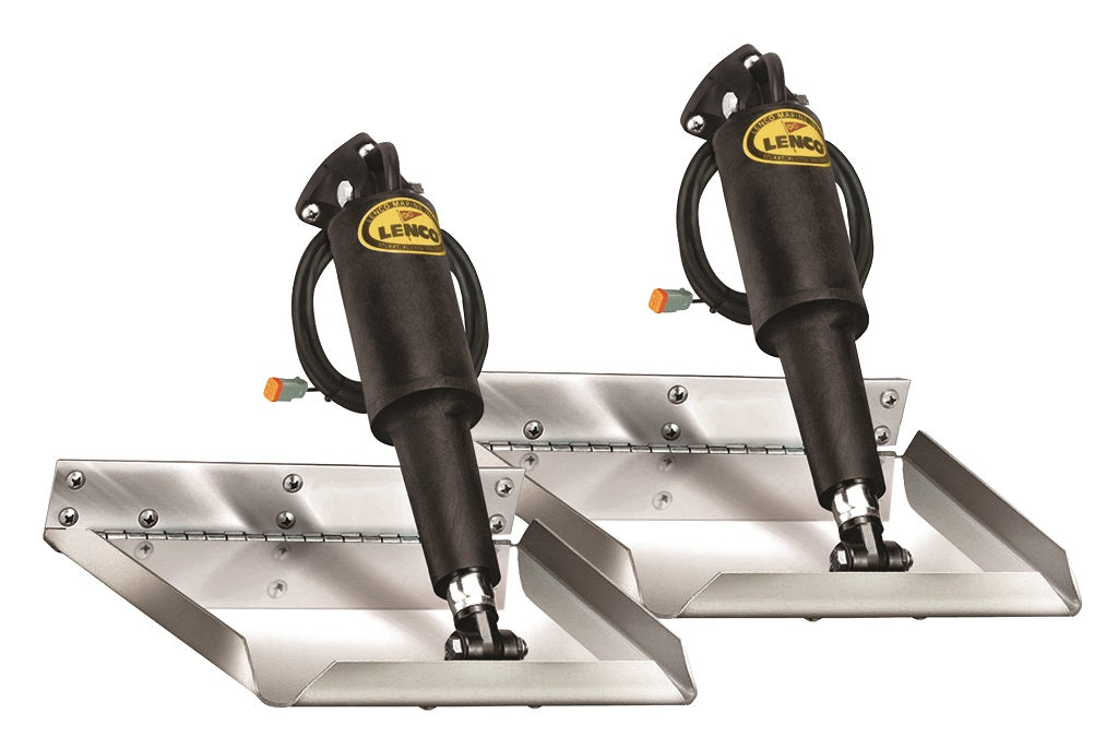Lenco 12inx12in Edge Mount Trim Tab Kit 12v Electro Polished